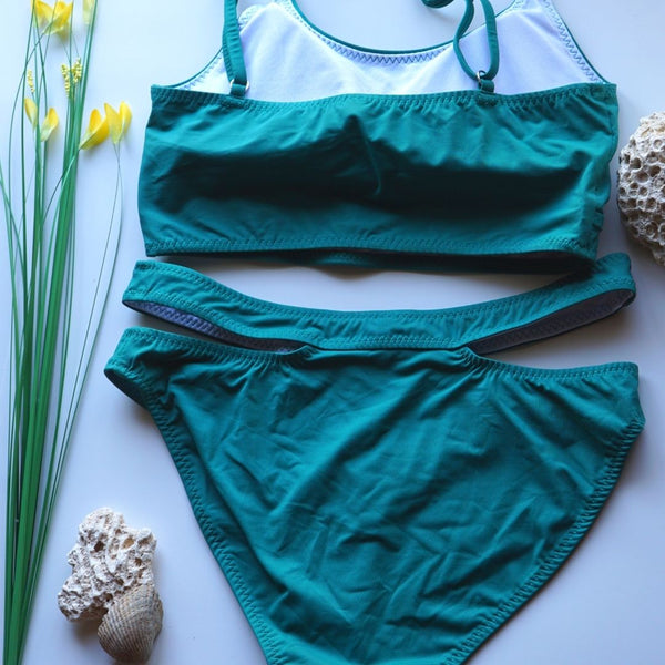 Sandy Deep Green Cut Out Bikini