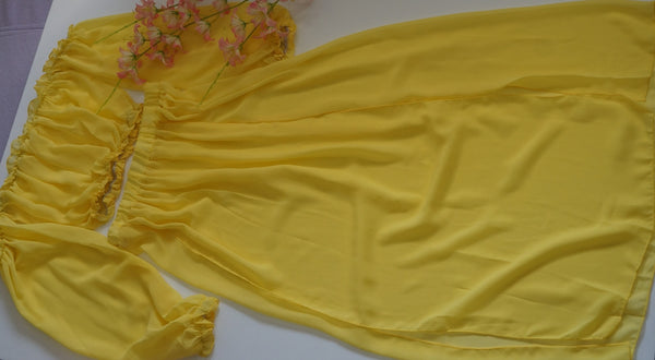 SEXY HIGH CUT YELLOW COVER-UP